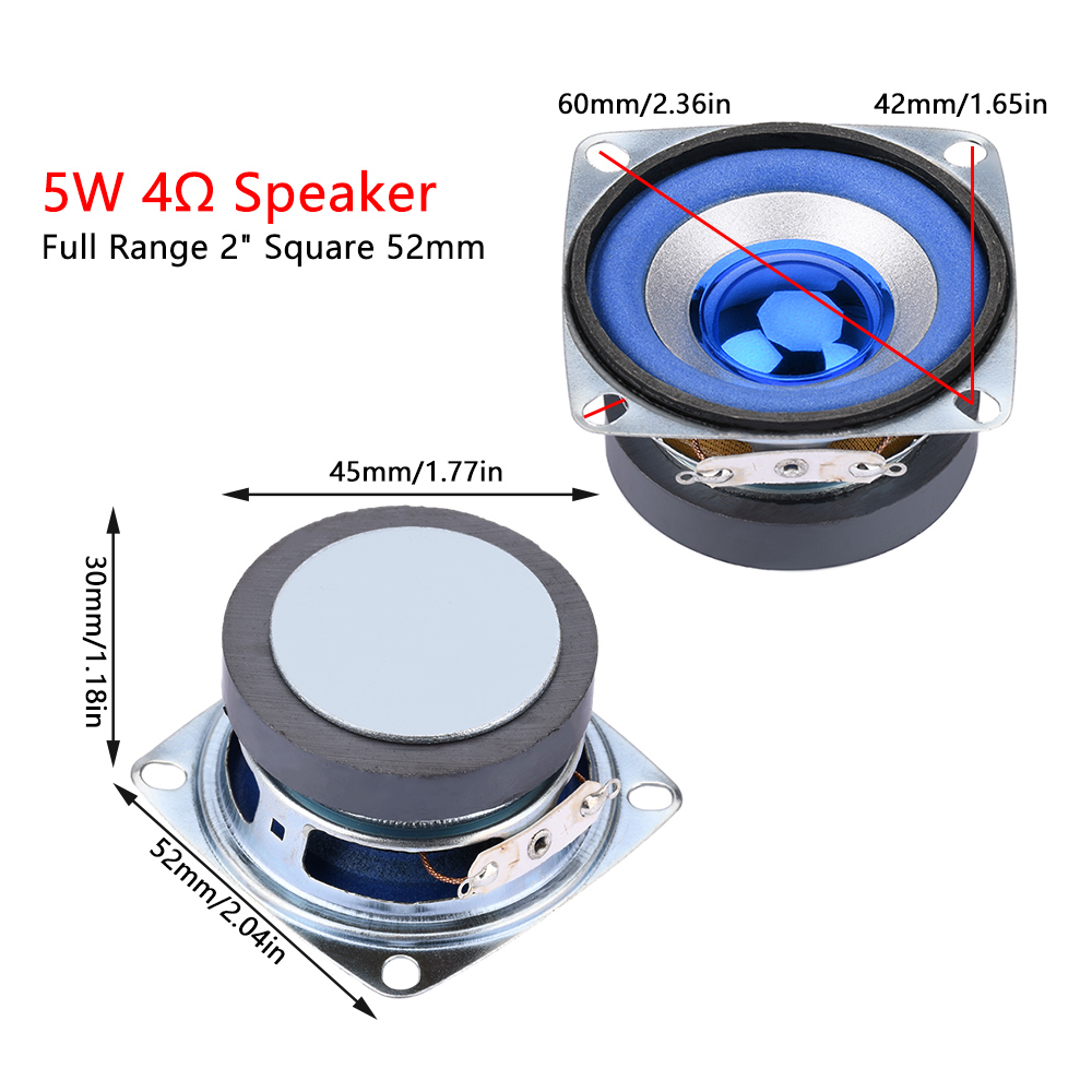 4PCS 52mm 2-inch 5W 4 Ohm Full - Audio Home Cinema 评论和价格