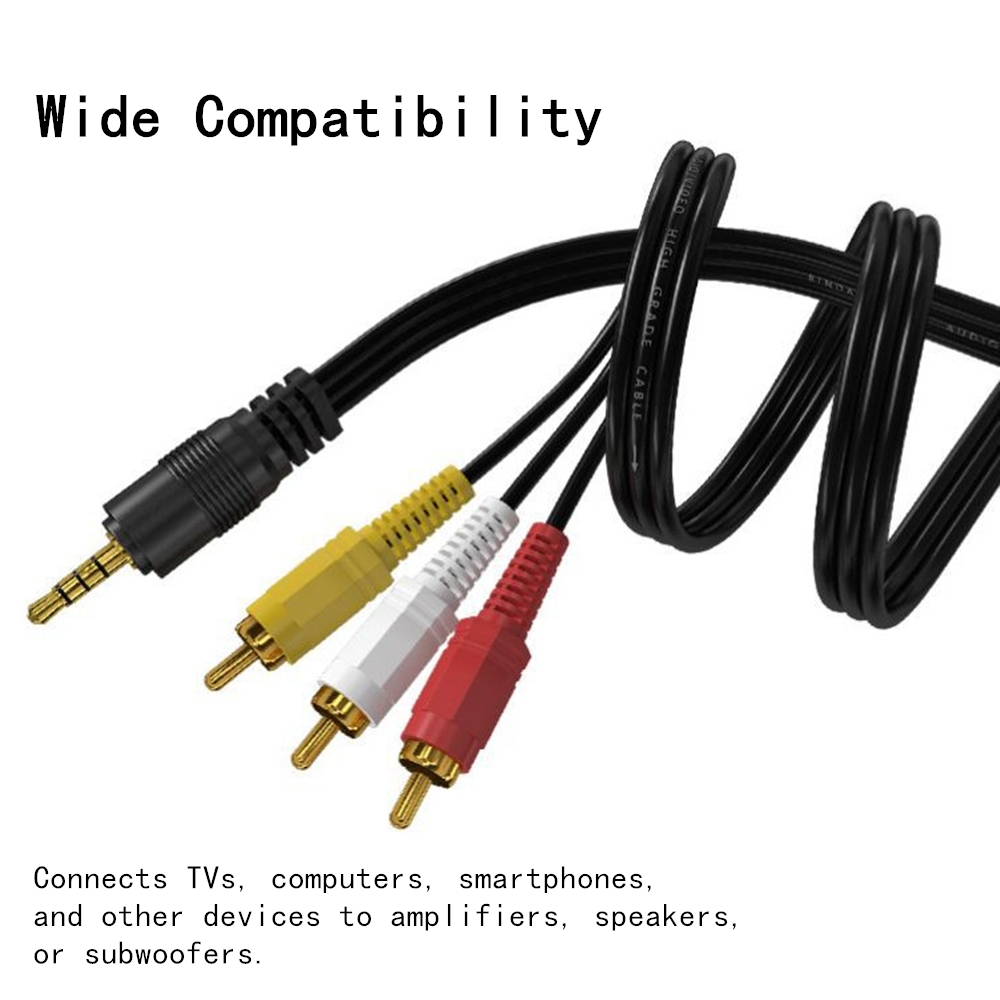 3.5mm to 3 RCA Audio Video Cab - Home Cinema Tv 评论和价格